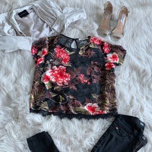 Rewind sheet floral print top